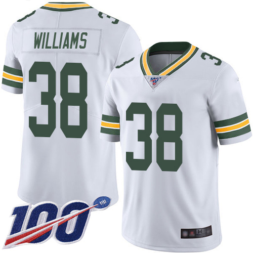 Green Bay Packers Limited White Men #38 Williams Tramon Road Jersey Nike NFL 100th Season Vapor Untouchable->youth nfl jersey->Youth Jersey